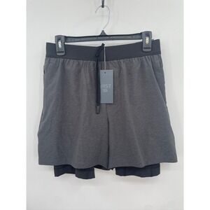 VRST Elevated 2 In 1  Hybrid Running Shorts Mens Size S Gray/black‎